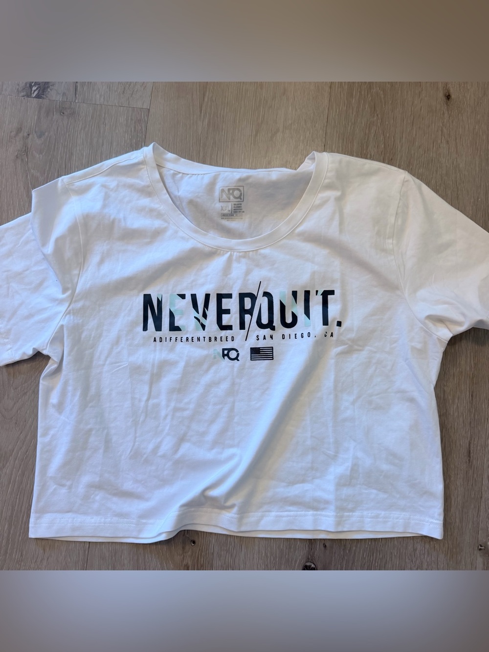 NFQ White/Aqua Crop Top